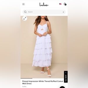 Lulus white tiered ruffled cutout dress